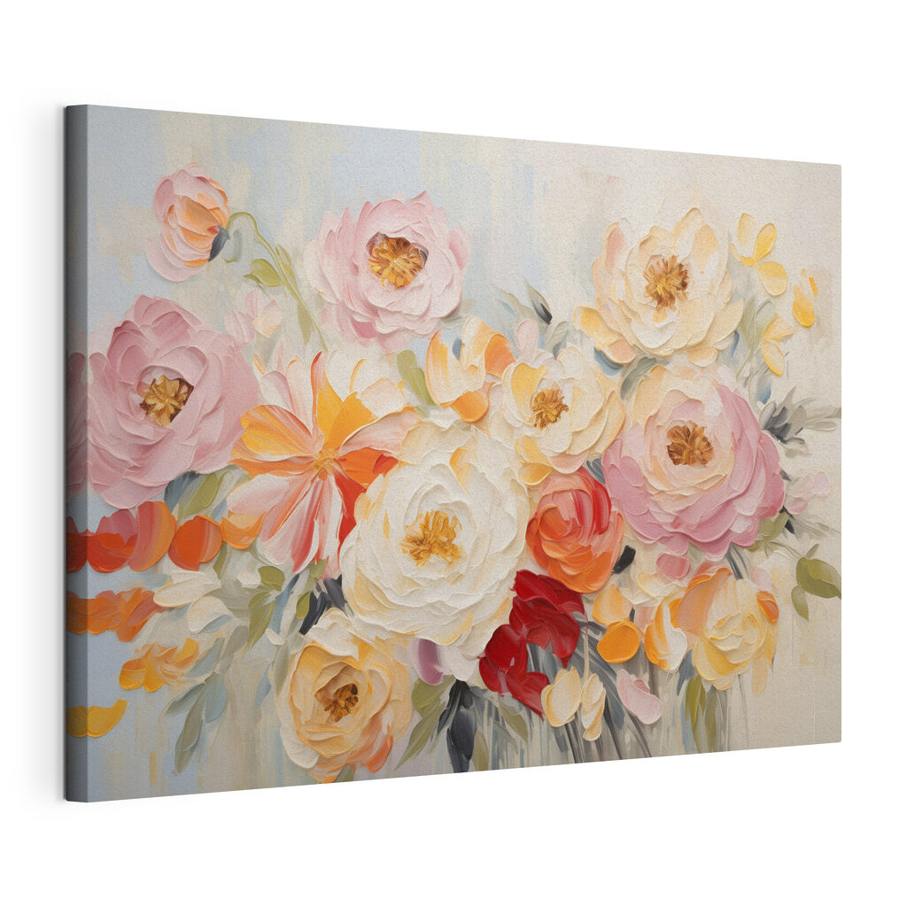 A painting of flowers on a white background