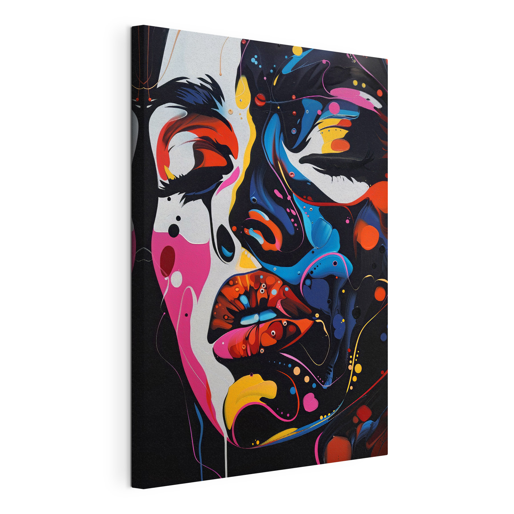 A painting of a woman's face A painting of a woman's face