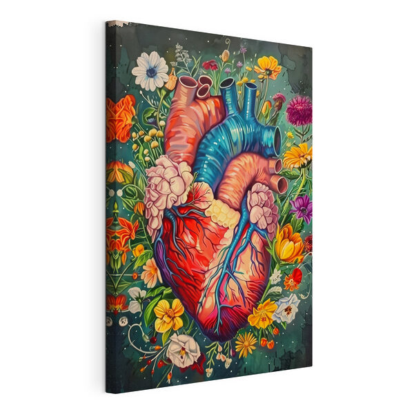 Cuadros Cuadros Un corazón de colores con flores (SKU: s39315)