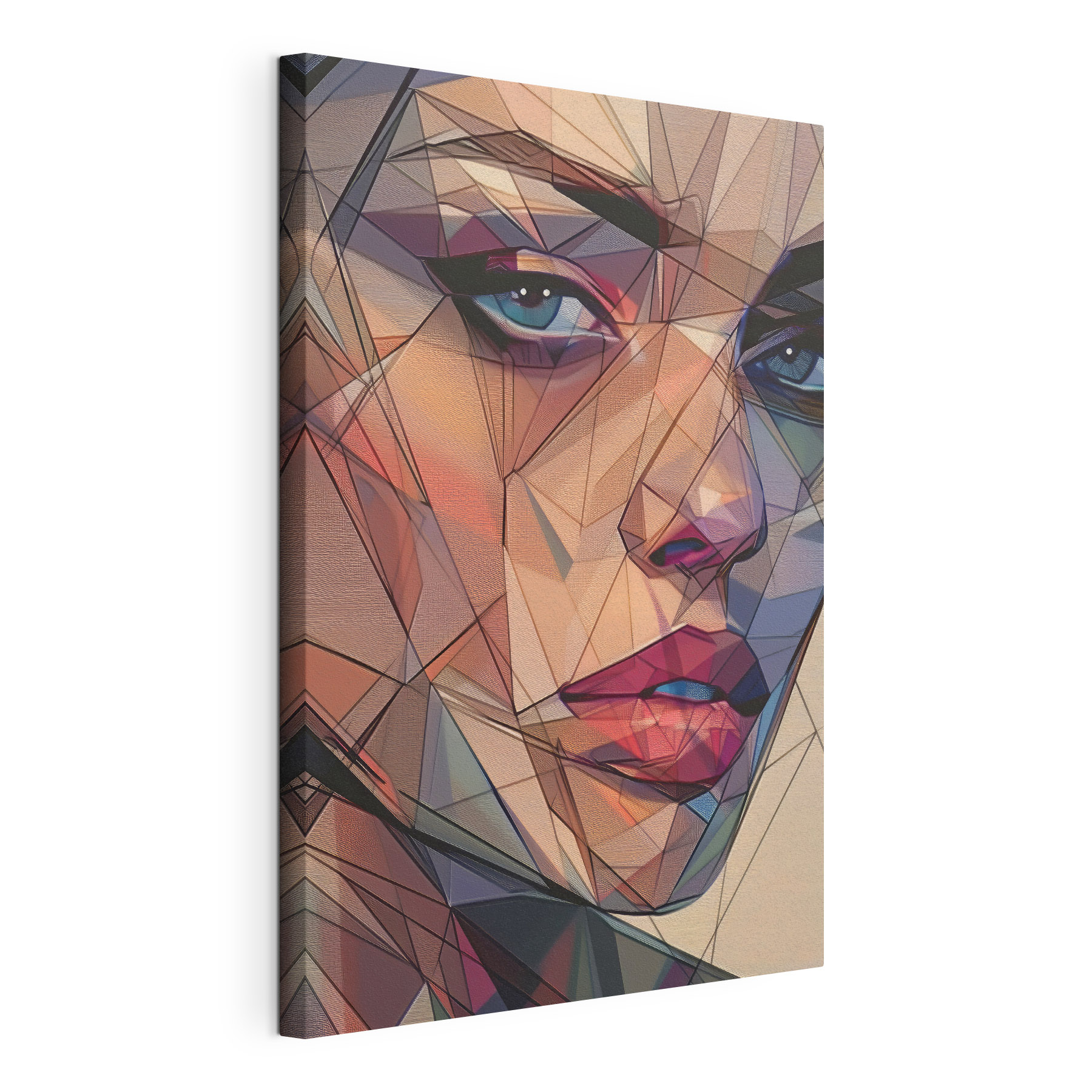 A woman's face with a low poly effect A woman's face with a low poly effect