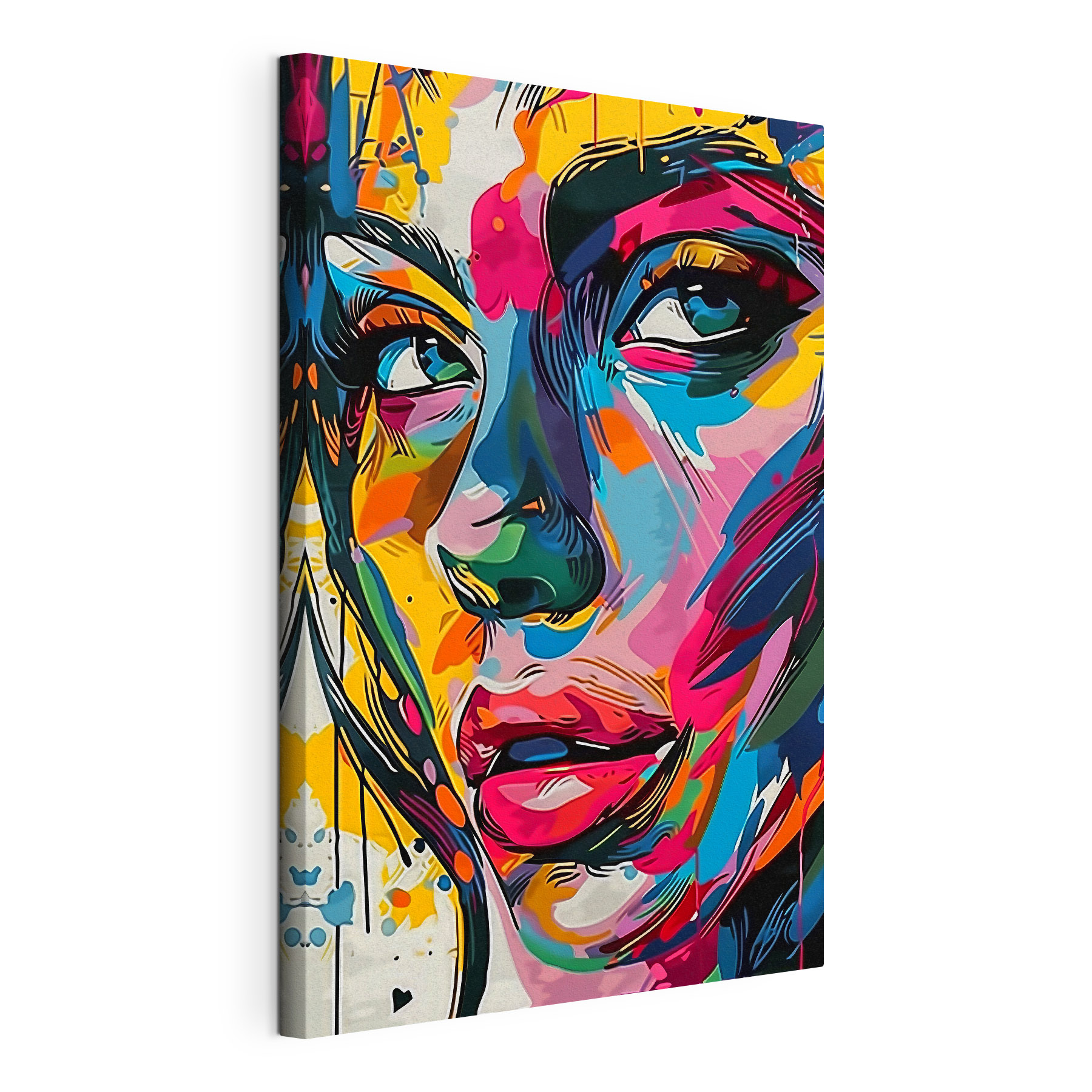 A colorful face of a woman A colorful face of a woman