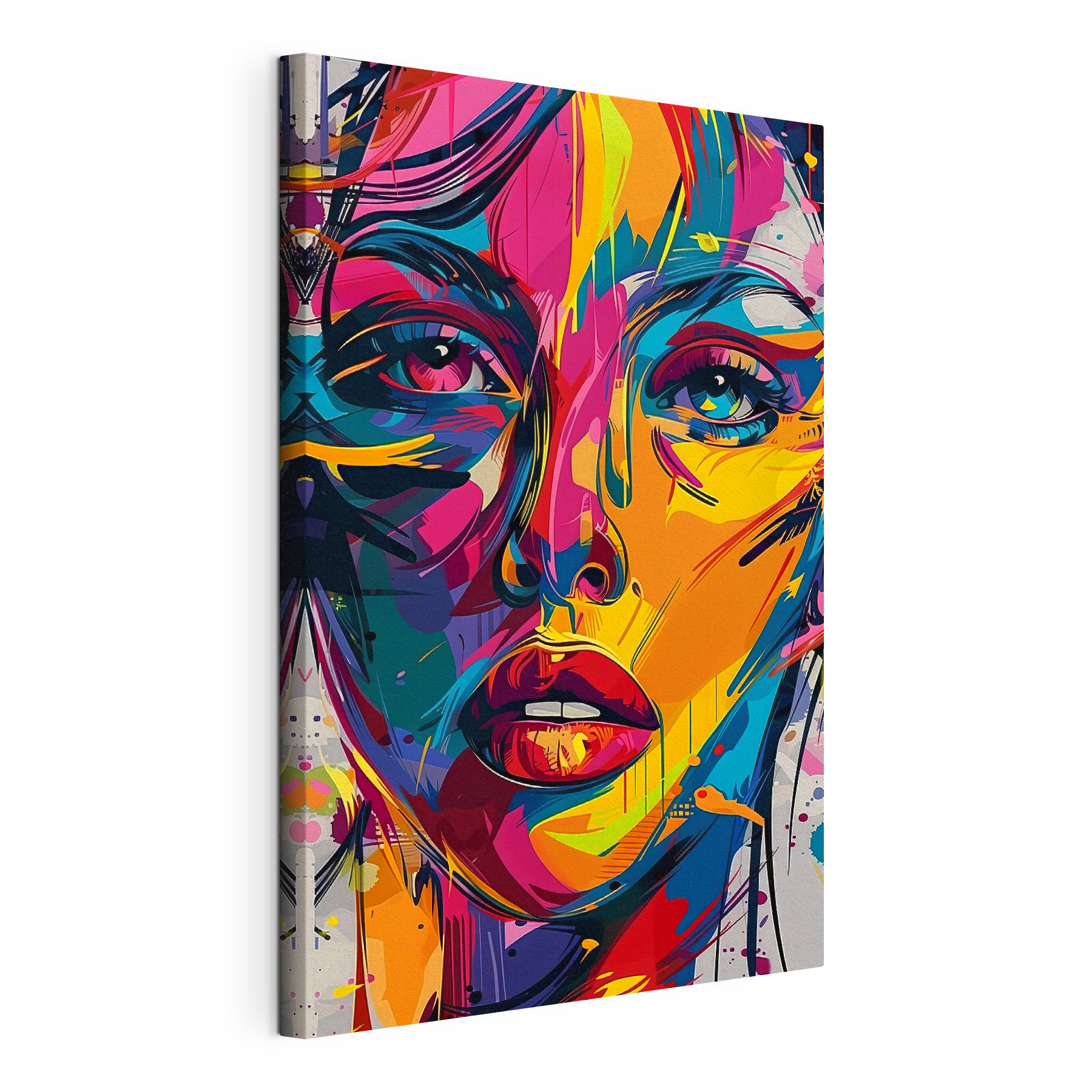A colorful face of a woman A colorful face of a woman