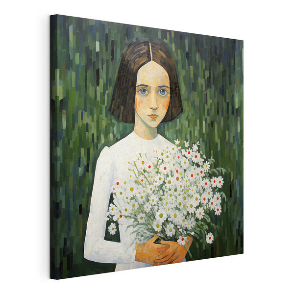 Cuadros Un cuadro en el que aparece una niña con flores (SKU: s39328) Cuadros Cuadros Un cuadro en el que aparece una niña con flores (SKU: s39328)