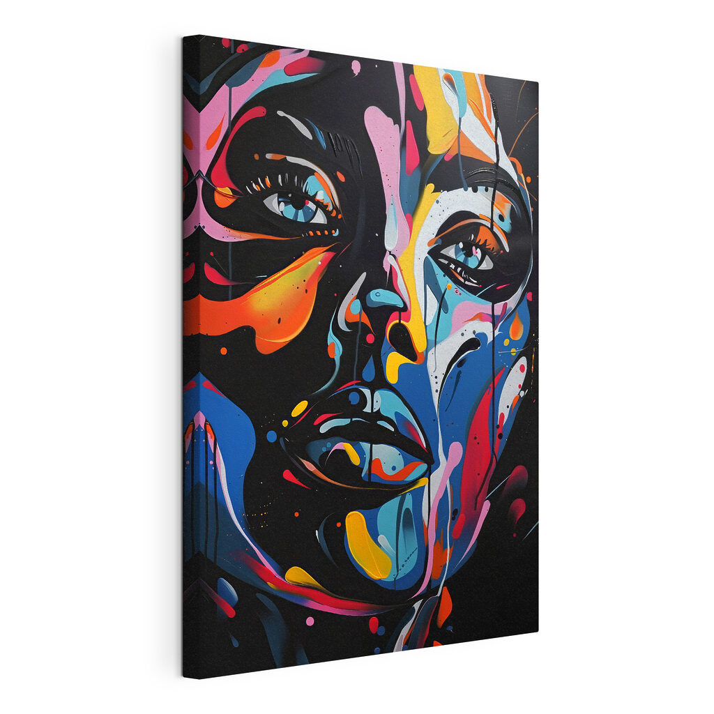 A painting of a woman's face A painting of a woman's face