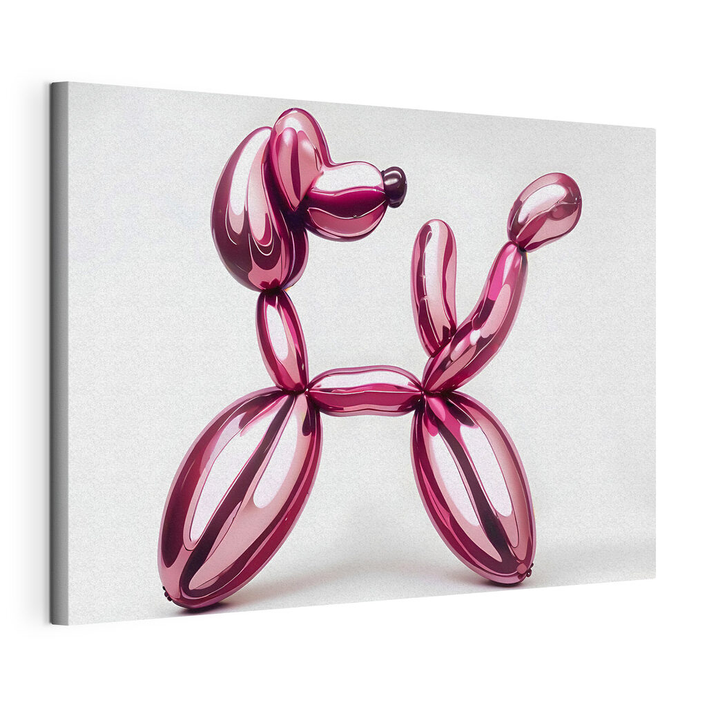 Balloon dog made of pink balloons