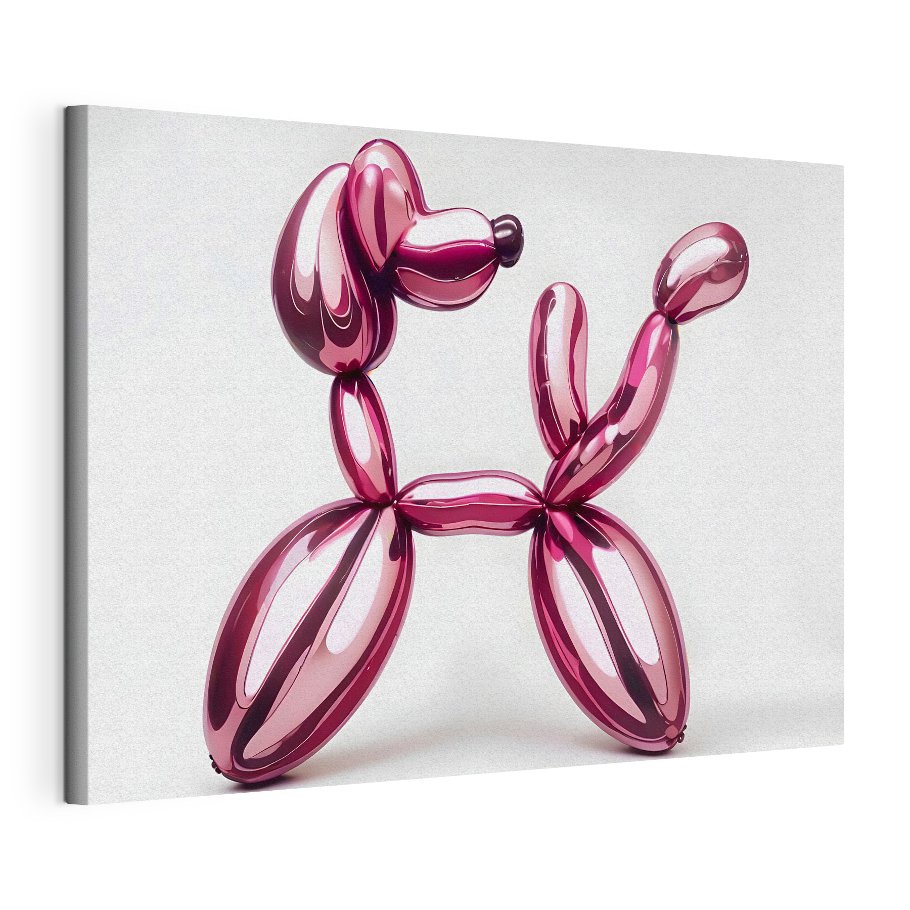 Balloon dog made of pink balloons