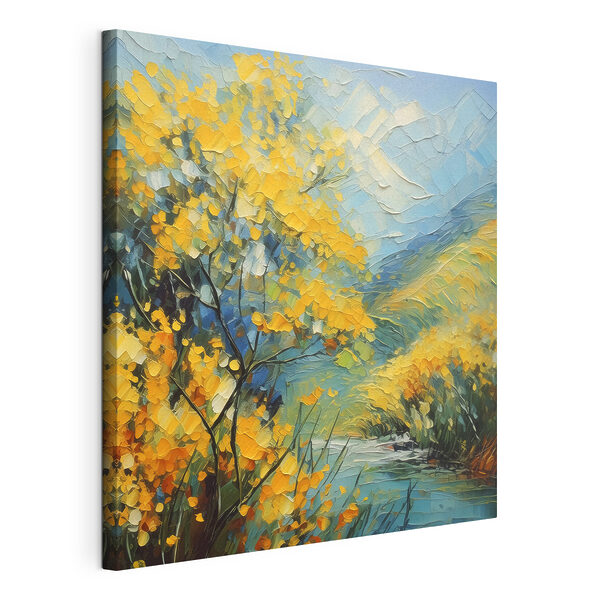 Cuadros Un cuadro en el que se ve un río con flores amarillas (SKU: s39415) Cuadros Cuadros Un cuadro en el que se ve un río con flores amarillas (SKU: s39415)