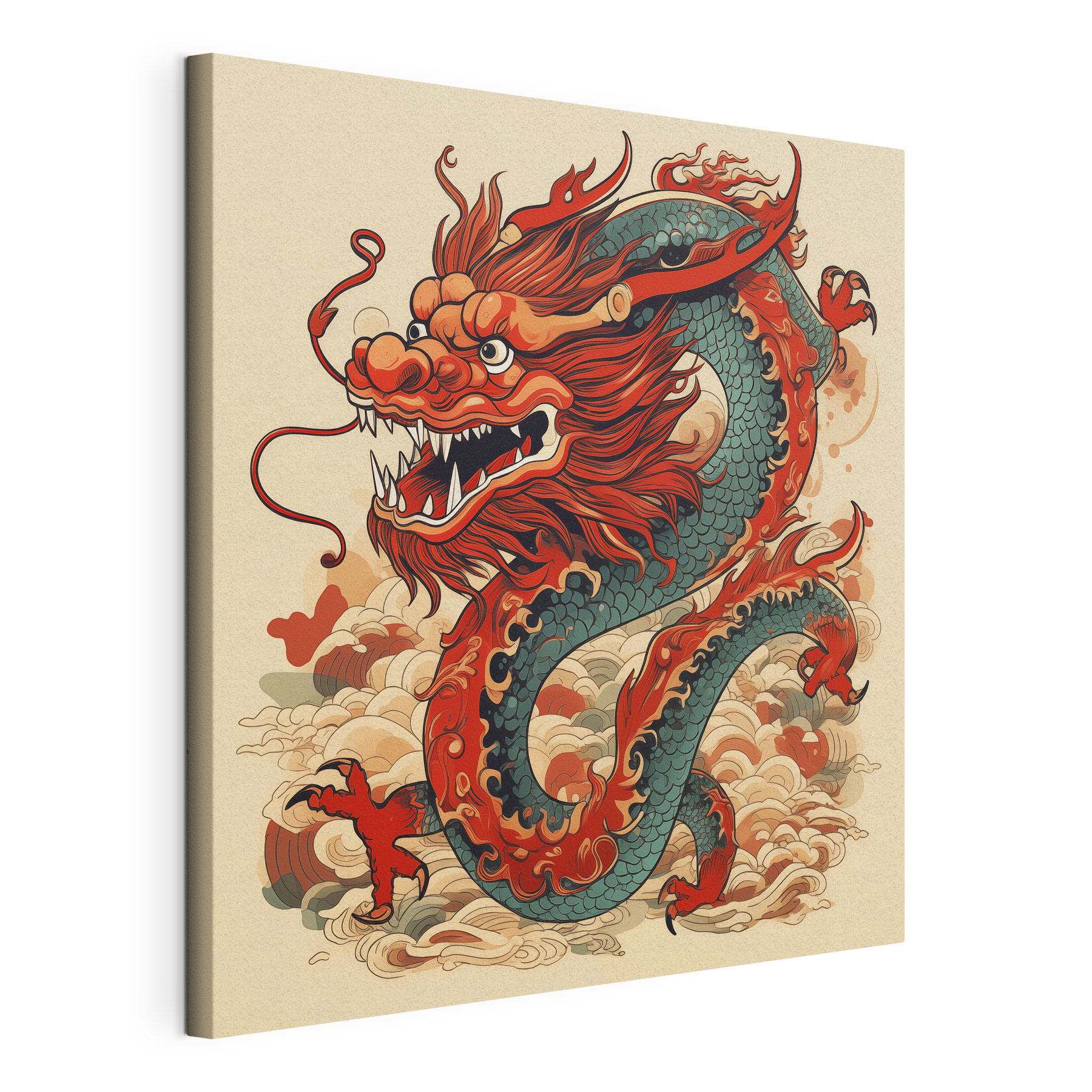 A dragon with a long tail