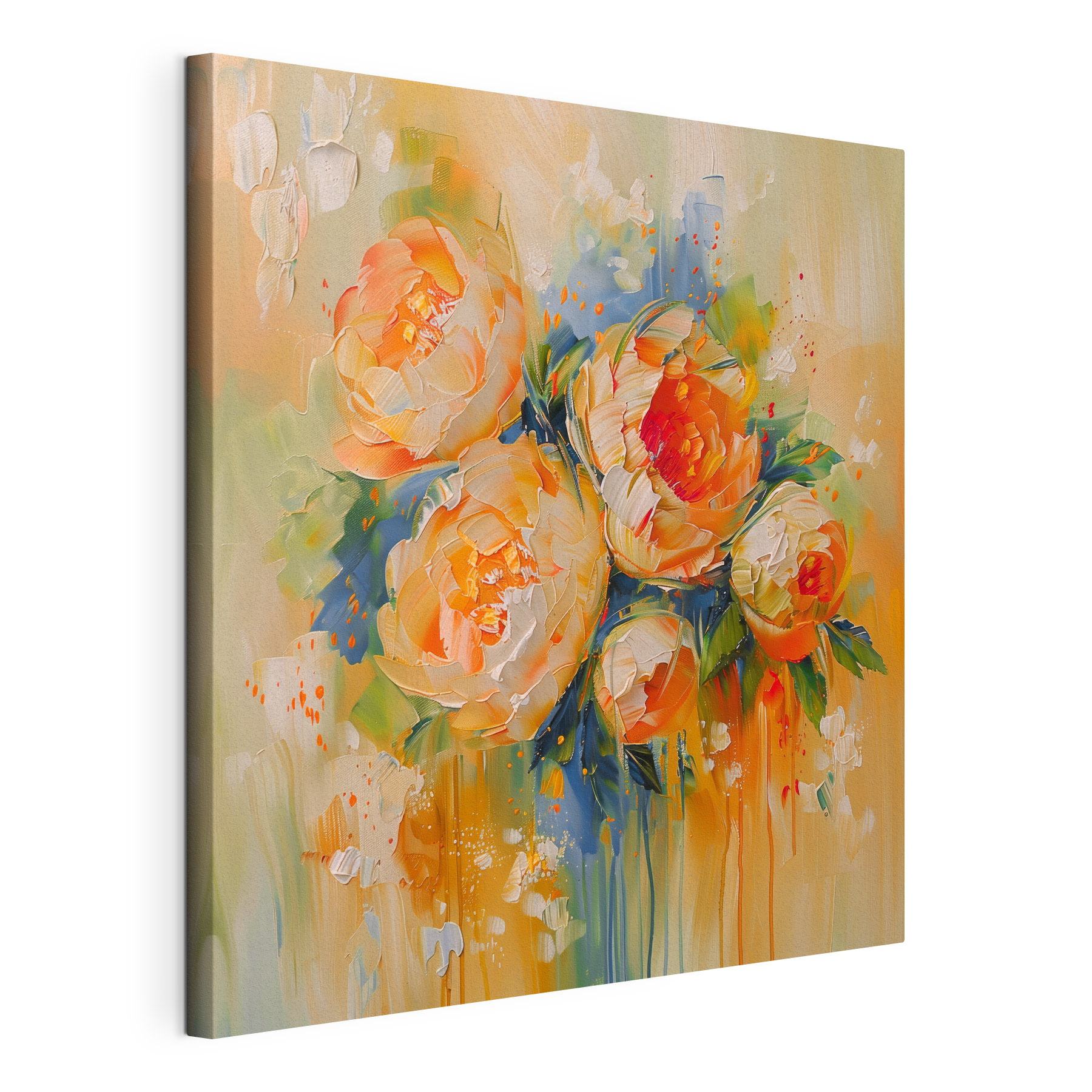 Painting of flowers on a white background Painting of flowers on a white background
