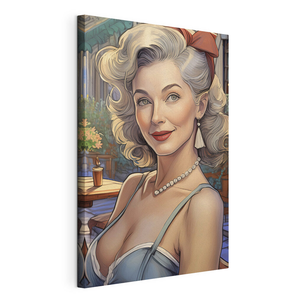 Woman with curly hair and a necklace Woman with curly hair and a necklace