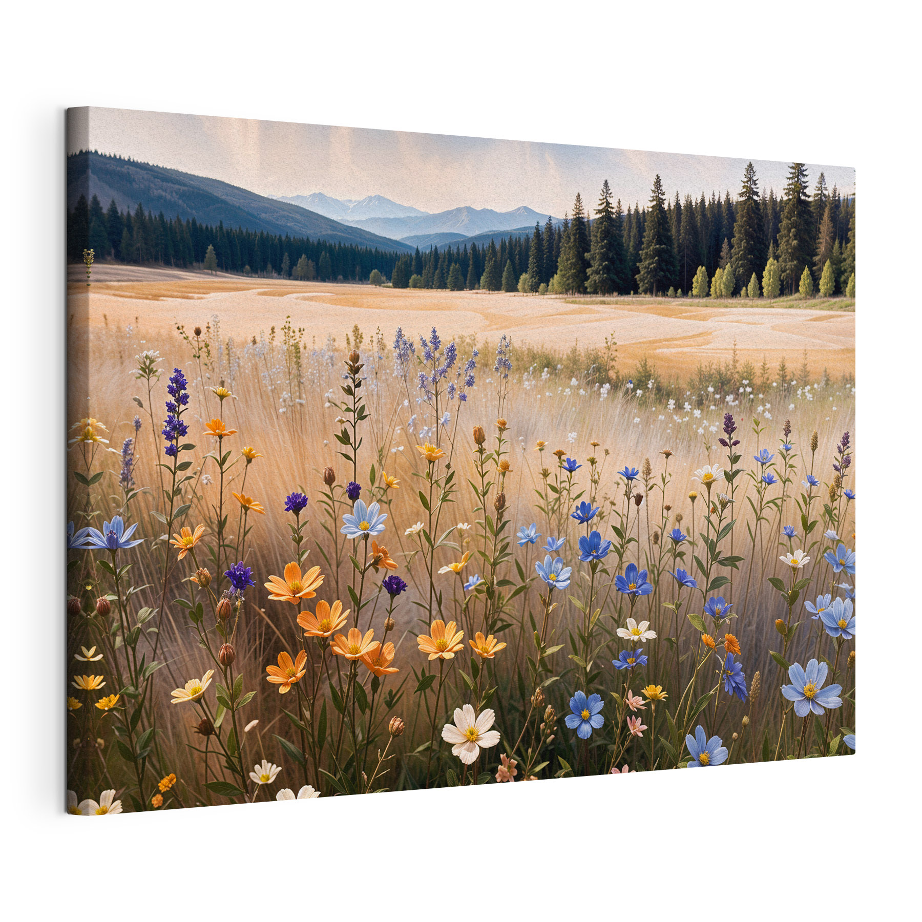 Field of flowers with trees in the background Field of flowers with trees in the background
