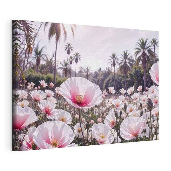 Cuadros Campo de flores blancas con palmeras al fondo (SKU: s39509) Cuadros Cuadros Campo de flores blancas con palmeras al fondo (SKU: s39509)