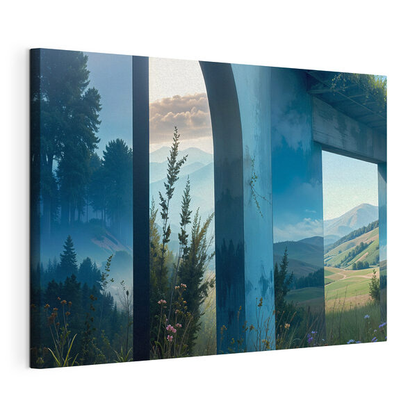 Cuadros Vista de un paisaje a través de una ventana (SKU: s39523) Cuadros Cuadros Vista de un paisaje a través de una ventana (SKU: s39523)