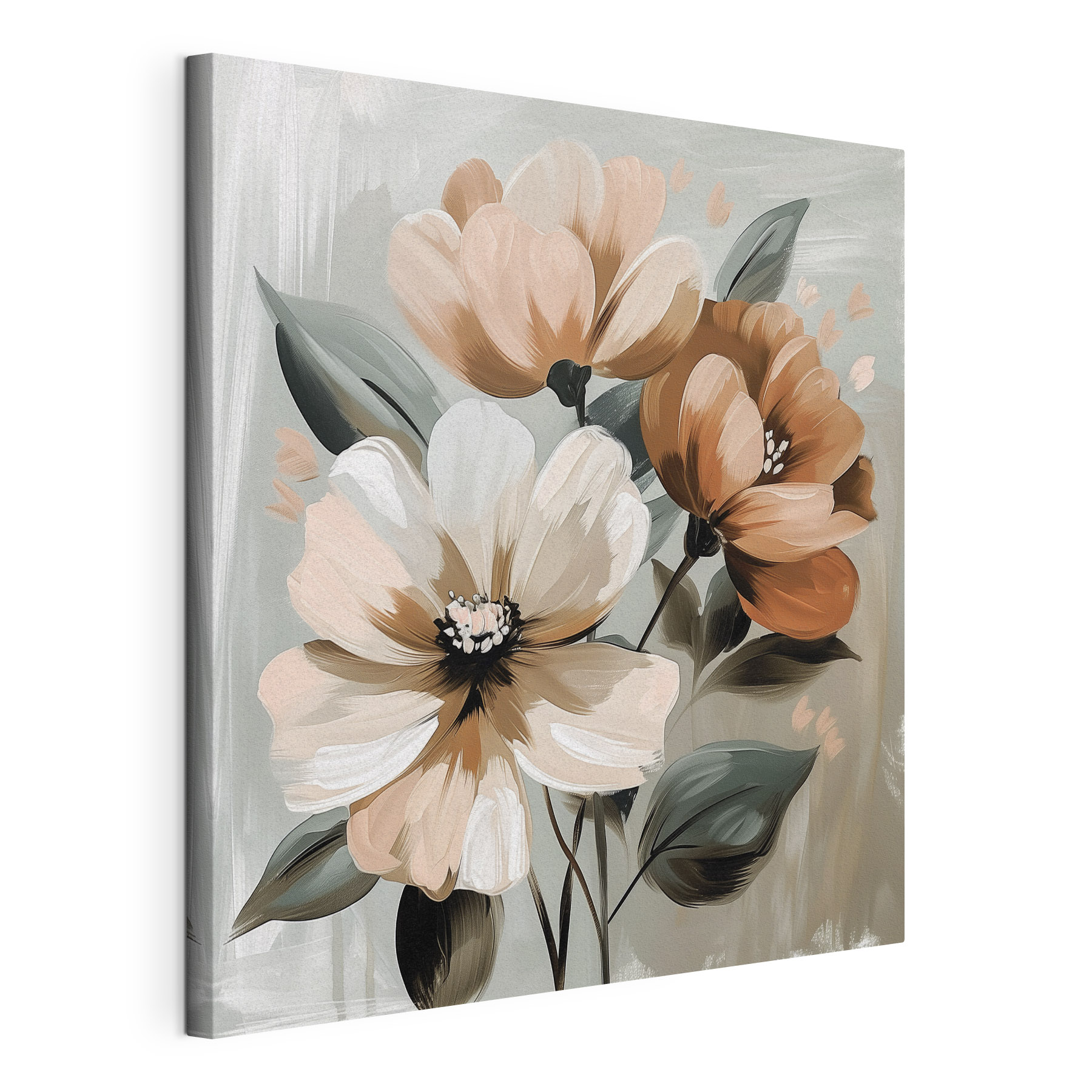 Painting of flowers on a grey background Painting of flowers on a grey background