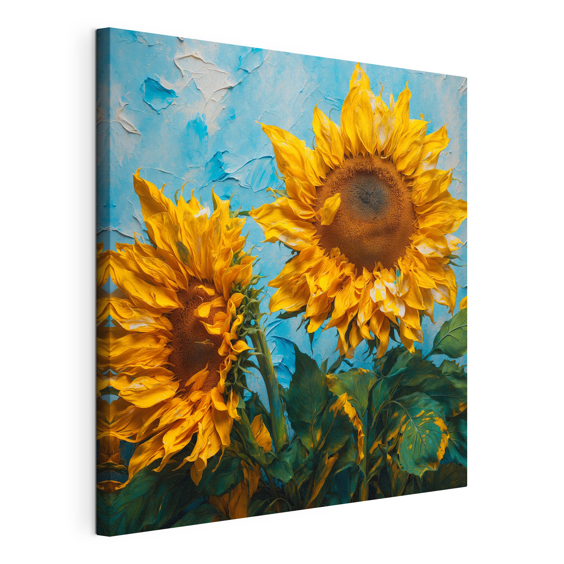 Sunflowers basking in bright blue Sunflowers basking in bright blue