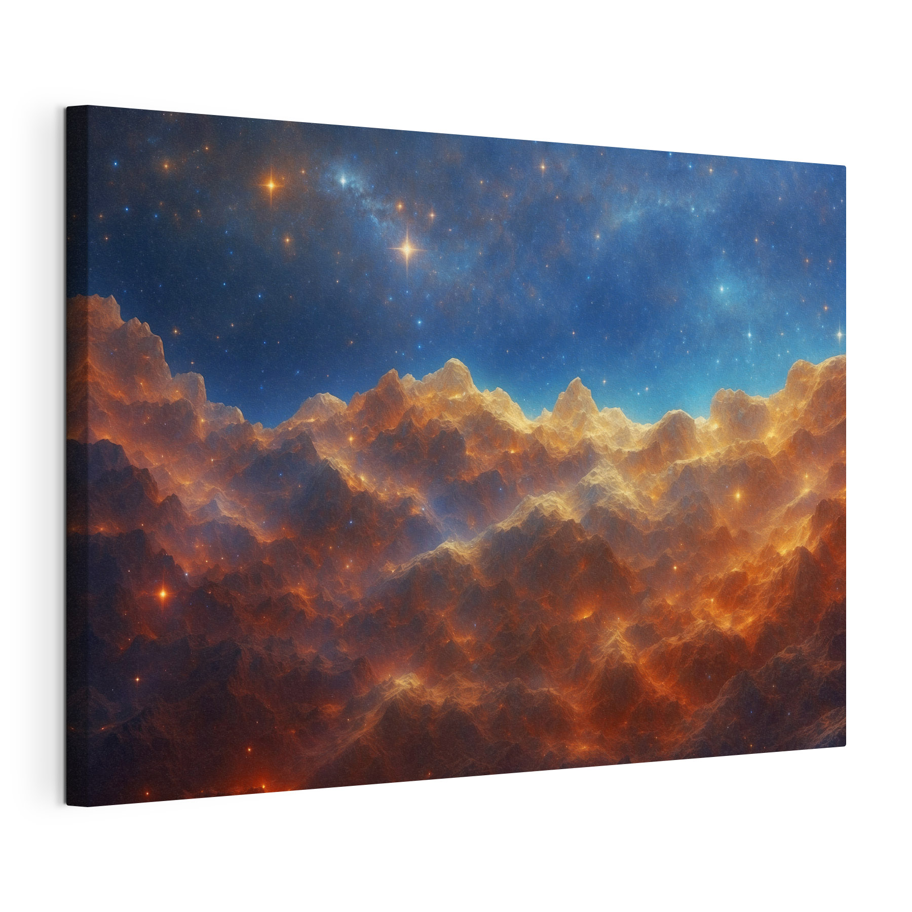 Mountain range with stars and a blue sky Mountain range with stars and a blue sky