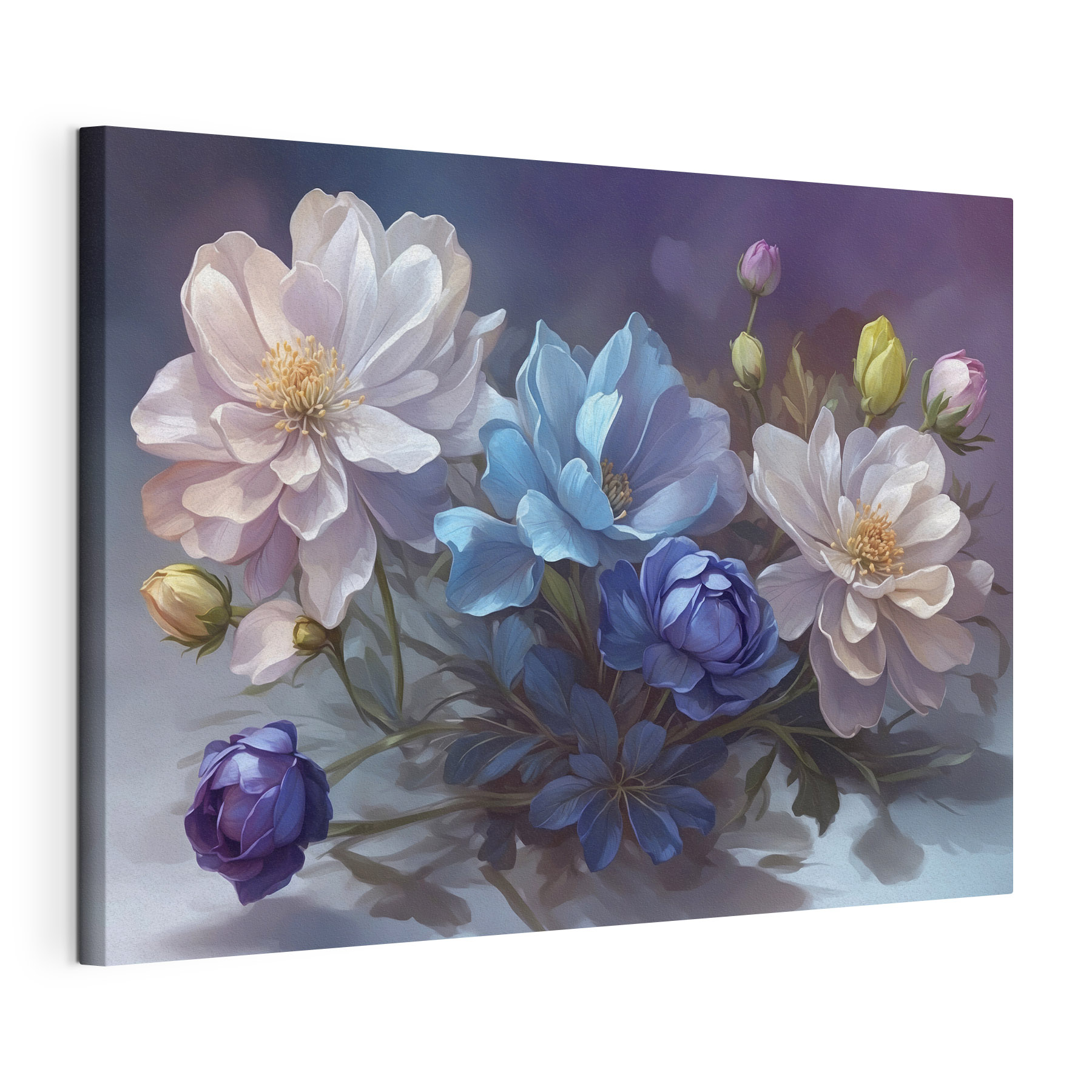 Painting of flowers on a table Painting of flowers on a table
