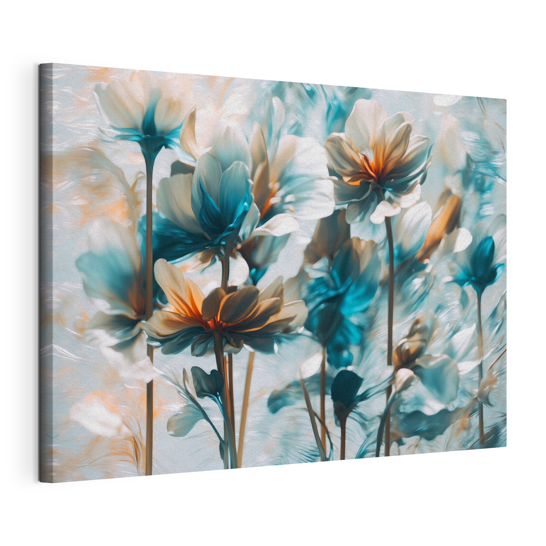 Group of flowers with blue and white petals Group of flowers with blue and white petals