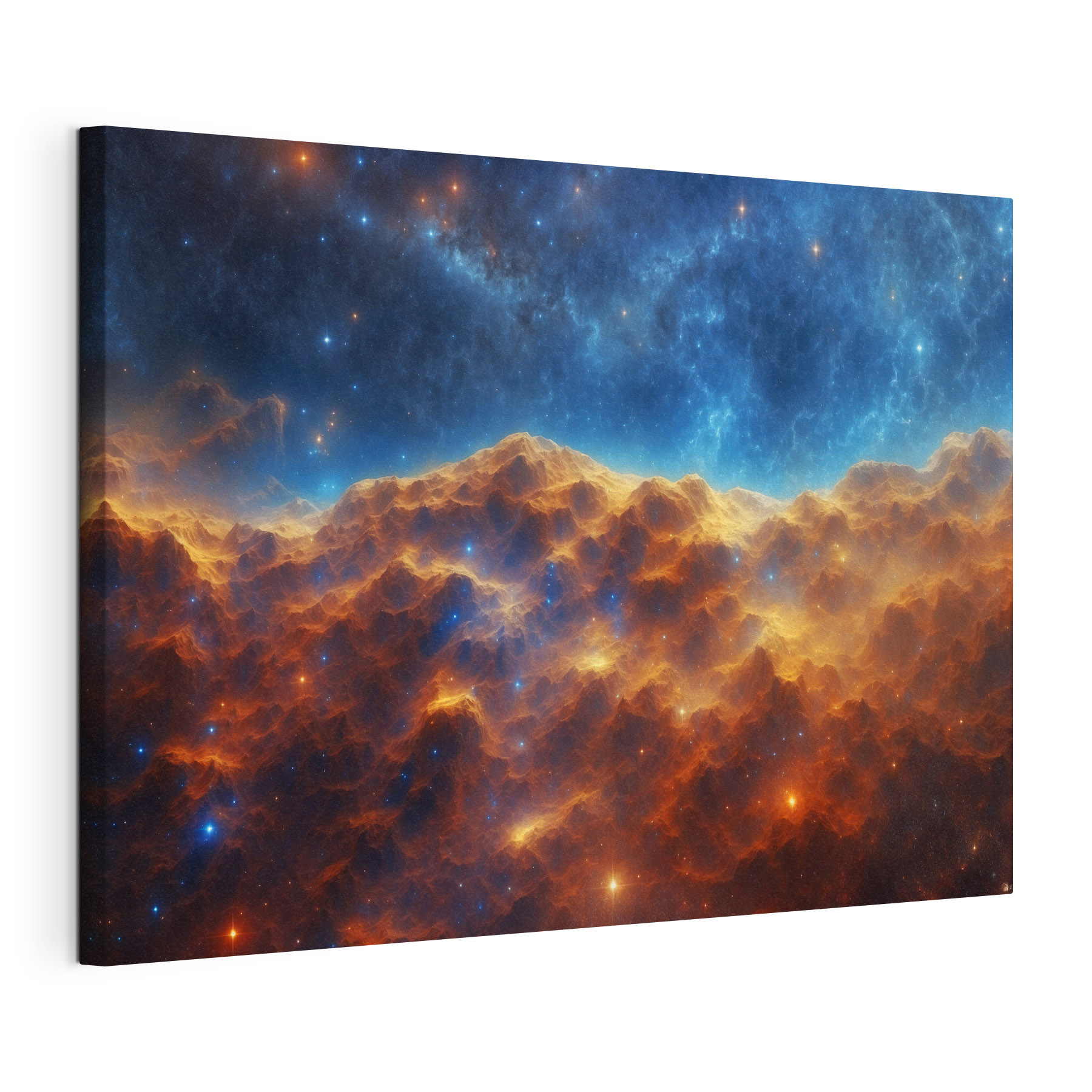Mountain range with stars and a blue sky Mountain range with stars and a blue sky
