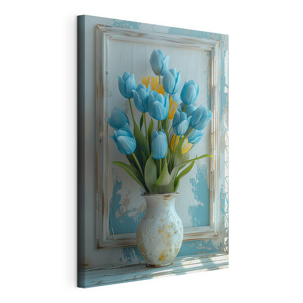 Cuadros Jarrón con tulipanes azules y amarillos (SKU: s39636) Cuadros Cuadros Jarrón con tulipanes azules y amarillos (SKU: s39636)