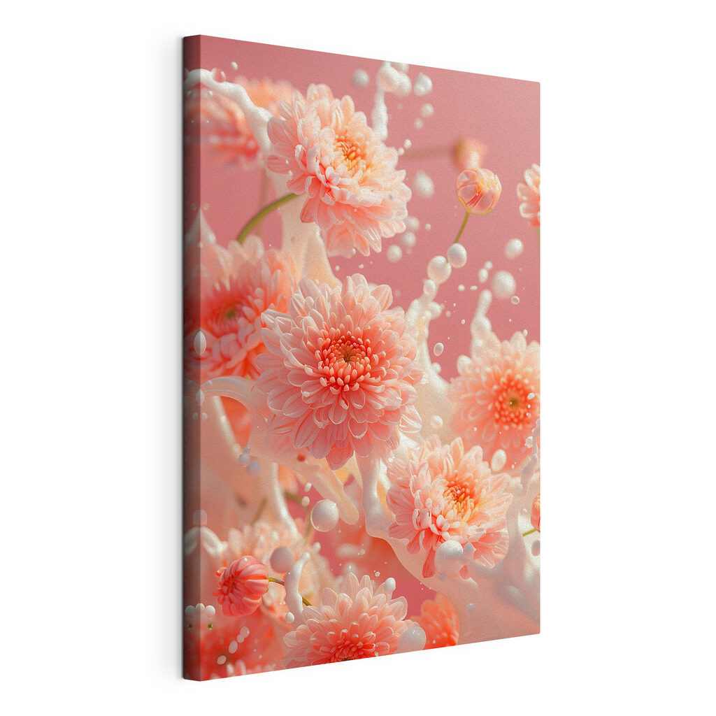 Delicate blossoms in playful splashes Delicate blossoms in playful splashes
