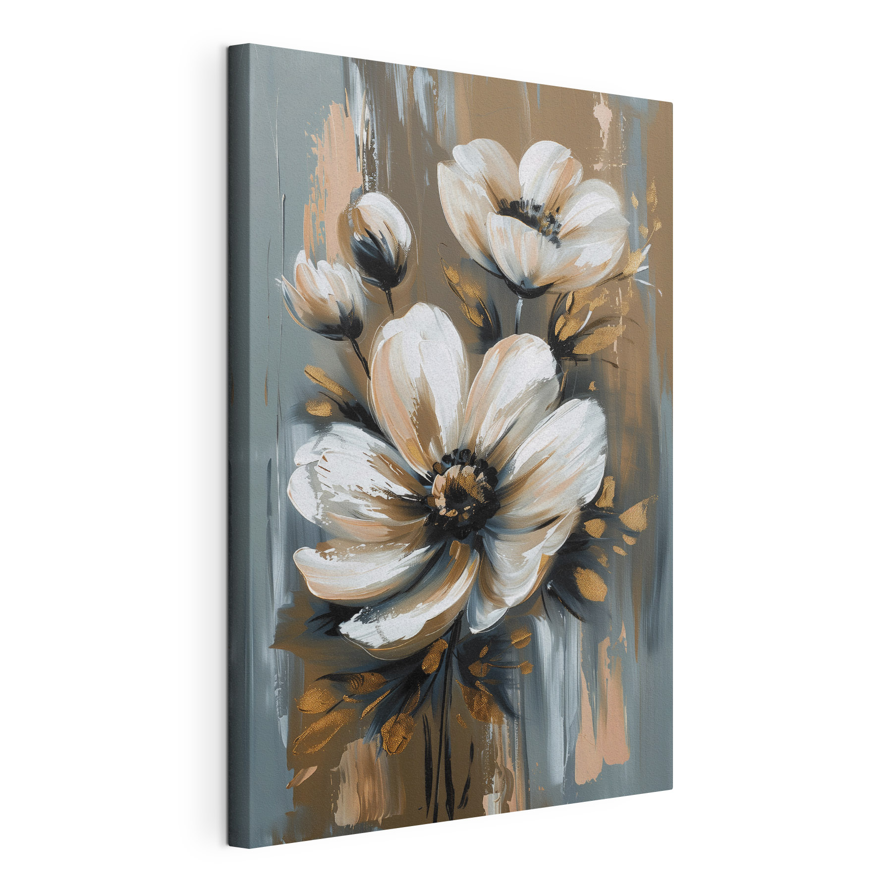 Painting of flowers on a grey background Painting of flowers on a grey background