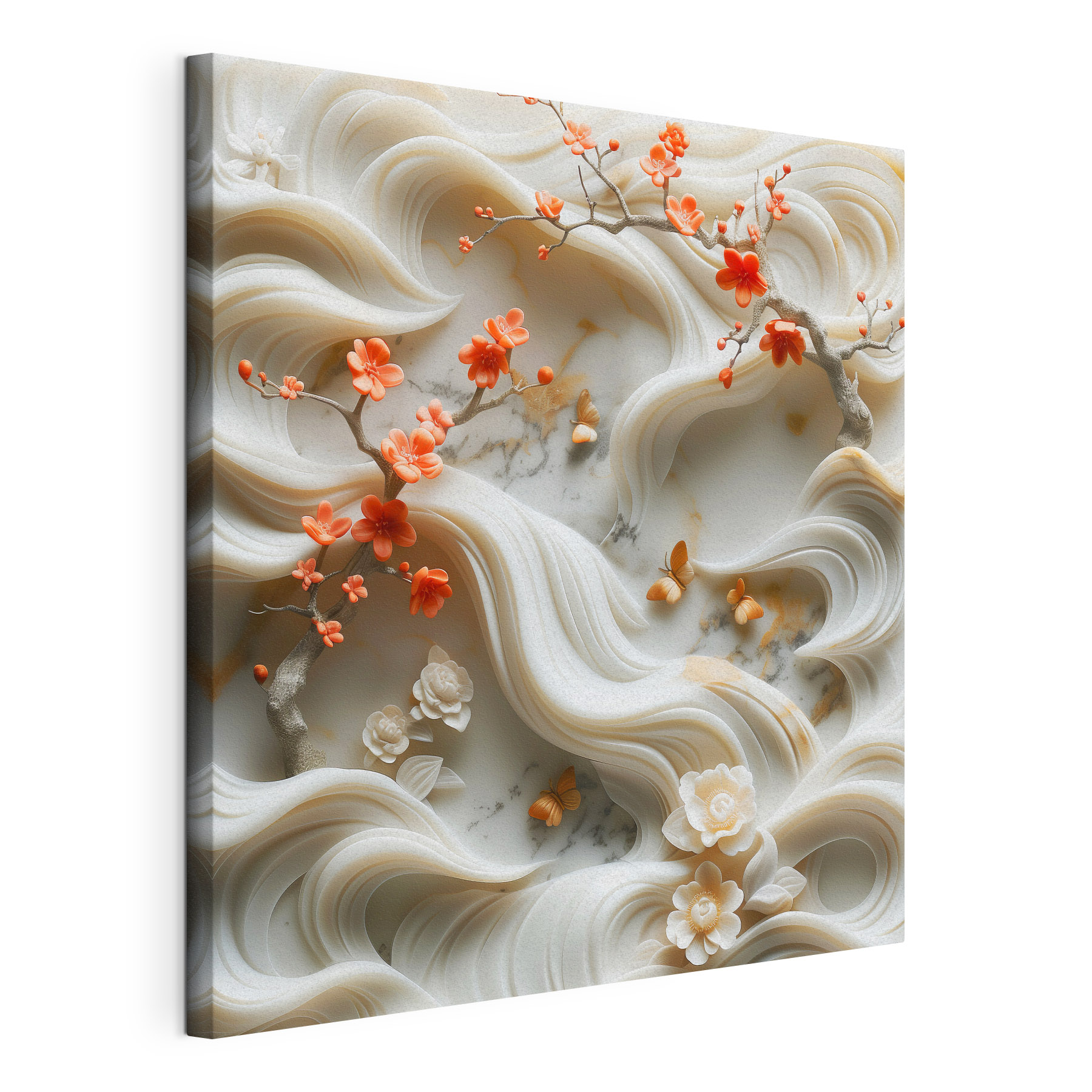 Elegant blooms and butterflies in harmony