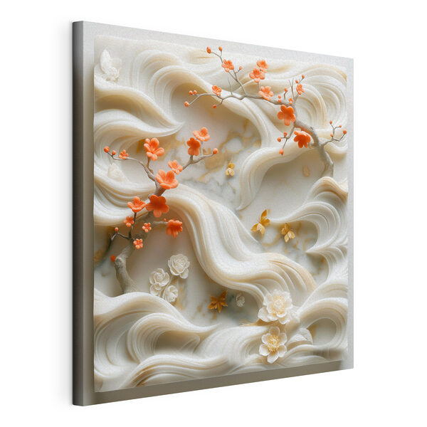Cuadros Pared blanca con flores y hojas (SKU: s39730) Cuadros Cuadros Pared blanca con flores y hojas (SKU: s39730)