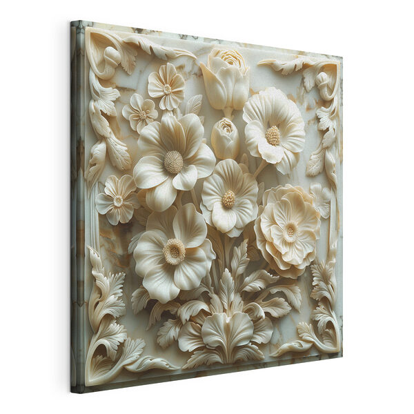 Cuadros Tallado de una flor blanca sobre una superficie de mármol (SKU: s39739) Cuadros Cuadros Tallado de una flor blanca sobre una superficie de mármol (SKU: s39739)