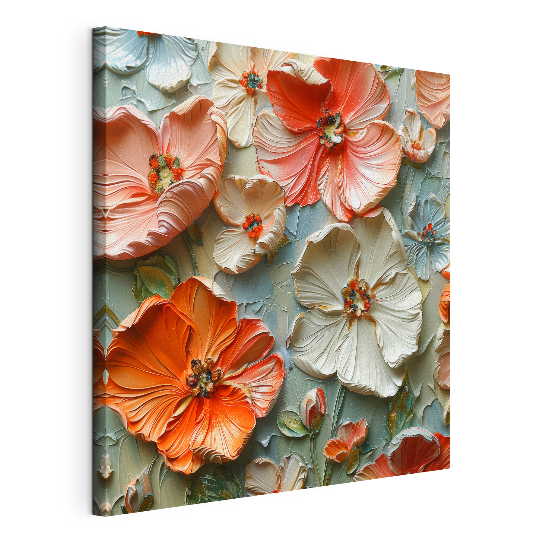Colorful blooms in layered artistry