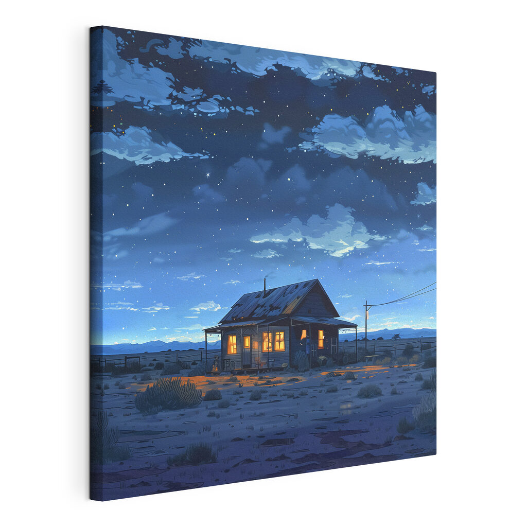 House in the desert at night House in the desert at night