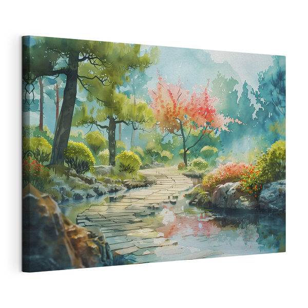 Cuadros Acuarela de un río con árboles y arbustos (SKU: s39778) Cuadros Cuadros Acuarela de un río con árboles y arbustos (SKU: s39778)