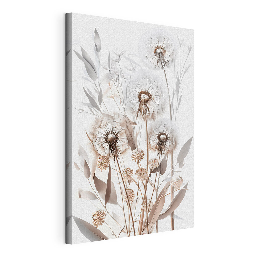 Group of dandelions with leaves Group of dandelions with leaves