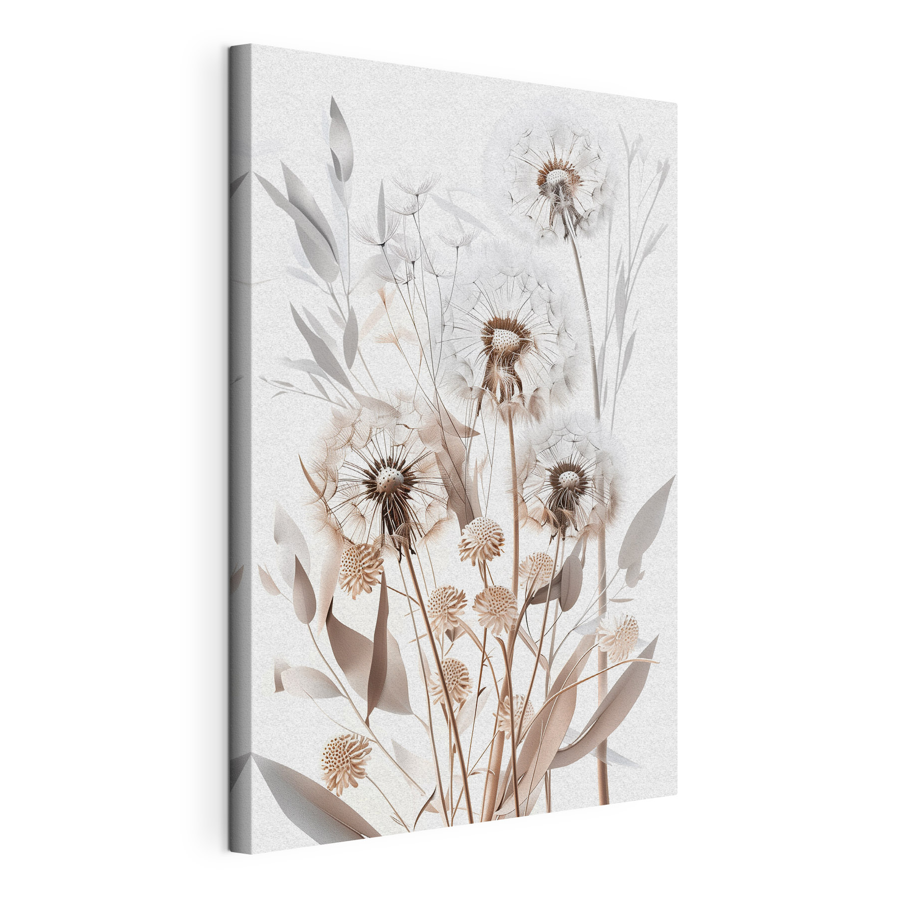Group of dandelions with leaves Group of dandelions with leaves