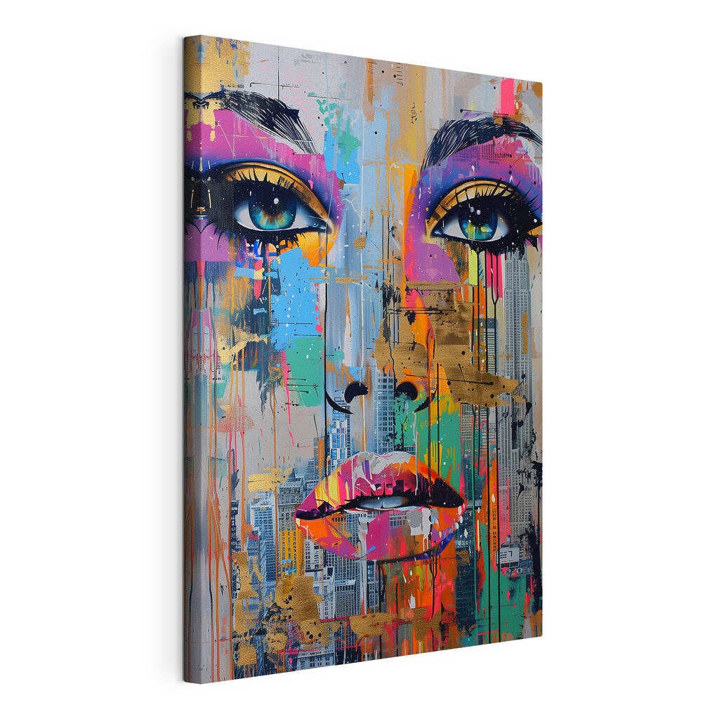 Painting of a woman's face Painting of a woman's face