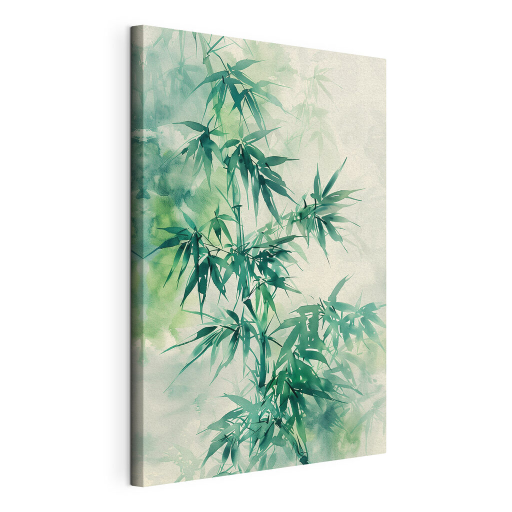 Serene bamboo leaves in gentle hues Serene bamboo leaves in gentle hues
