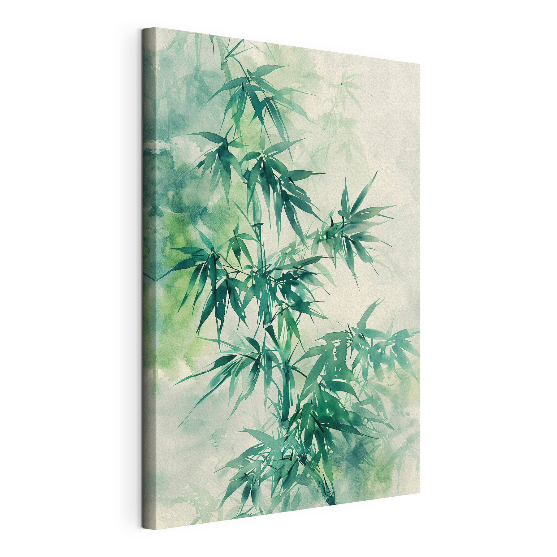 Serene bamboo leaves in gentle hues Serene bamboo leaves in gentle hues