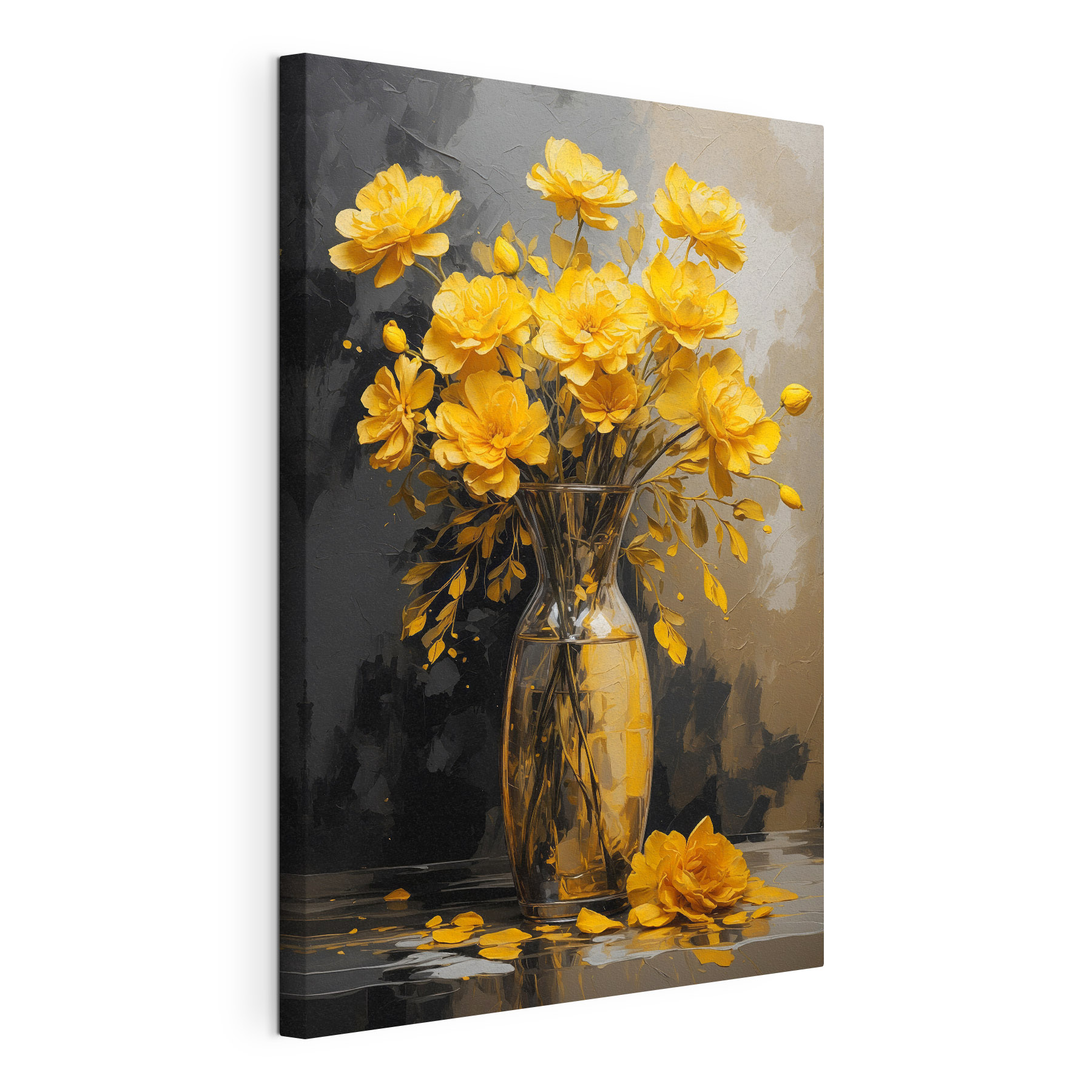 Vase with yellow flowers Vase with yellow flowers