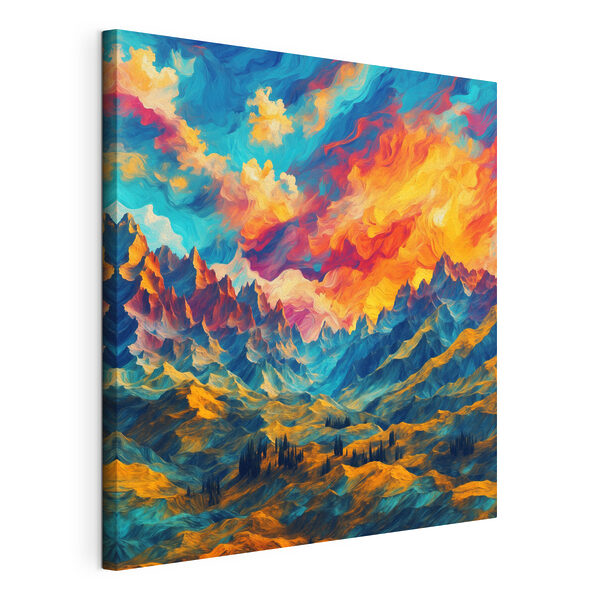Cuadros Paisaje montañoso colorido con nubes (SKU: s39861) Cuadros Cuadros Paisaje montañoso colorido con nubes (SKU: s39861)