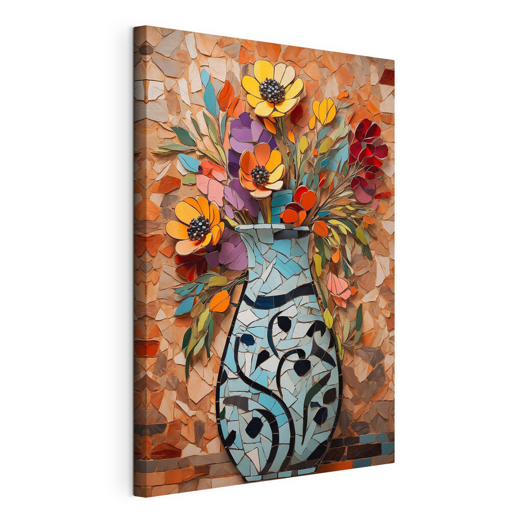 Mosaic of flowers in a vase Mosaic of flowers in a vase