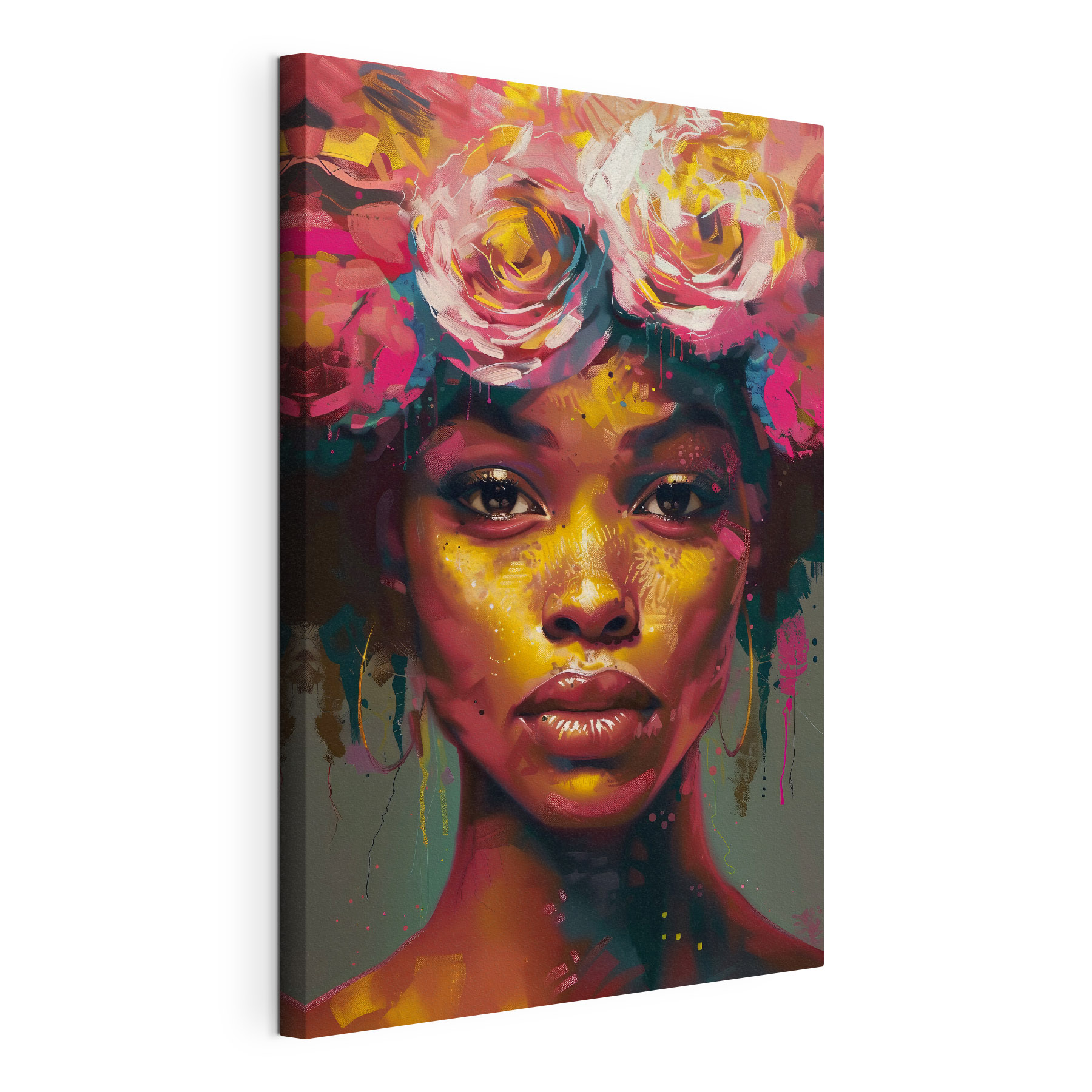 Woman with flowers in her hair Woman with flowers in her hair