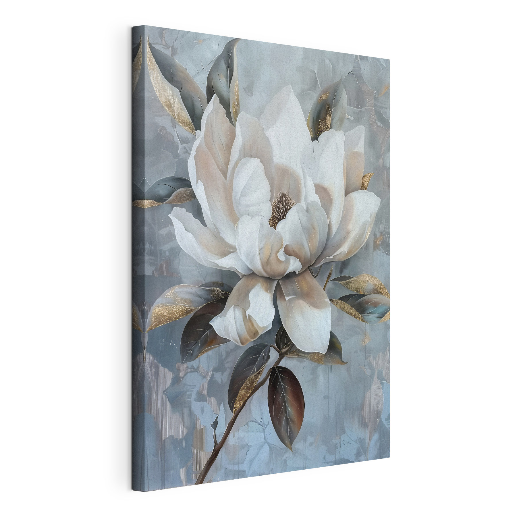 White flower with brown leaves