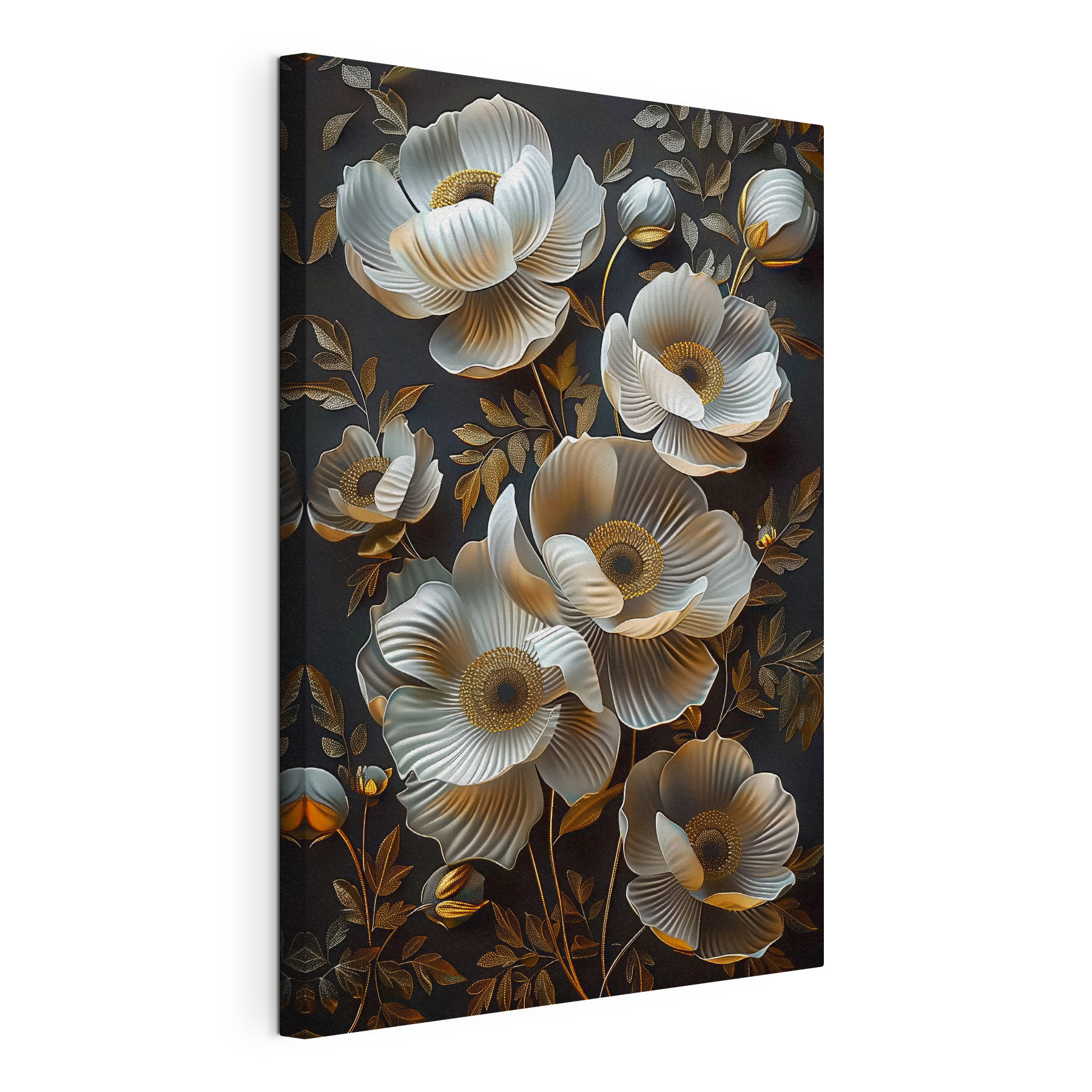 Wallpaper with flowers and leaves Wallpaper with flowers and leaves