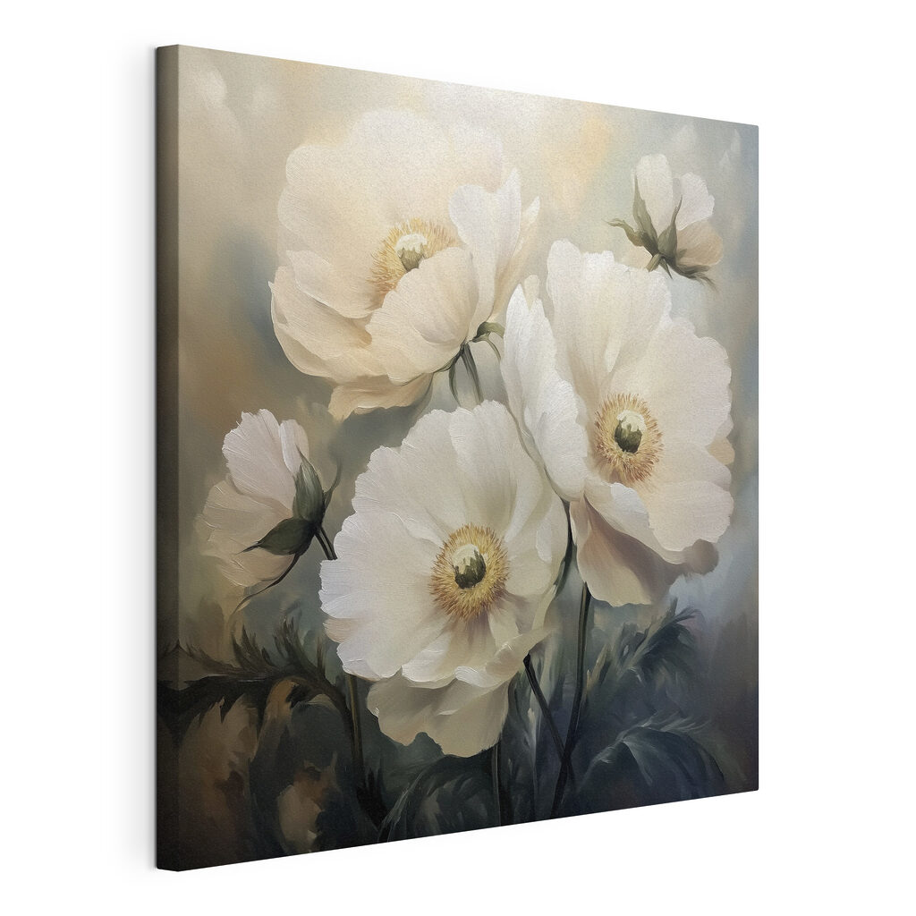 Painting of white flowers Painting of white flowers