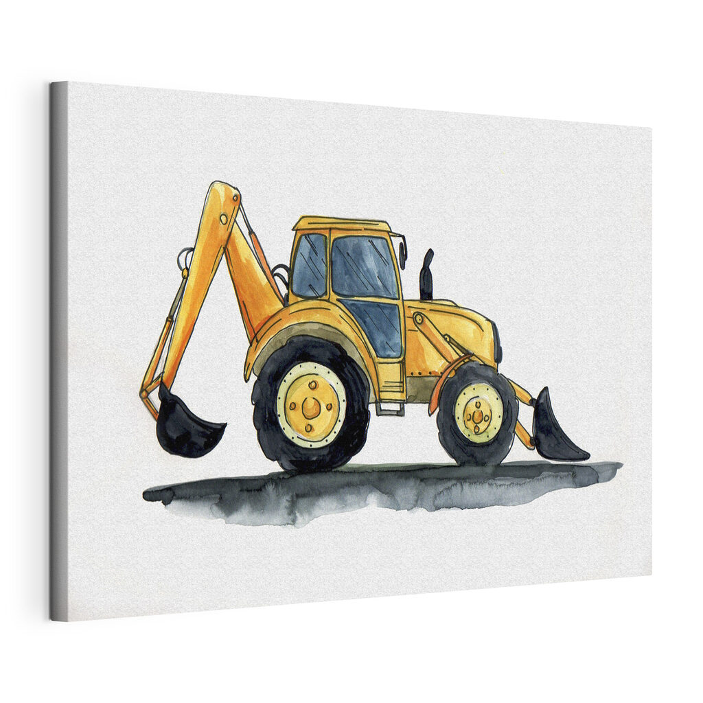 Watercolor of a yellow tractor