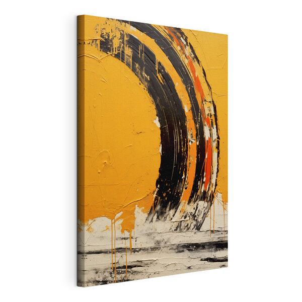 Cuadros Pintura negra y naranja sobre una superficie amarilla (SKU: s39923) Cuadros Cuadros Pintura negra y naranja sobre una superficie amarilla (SKU: s39923)