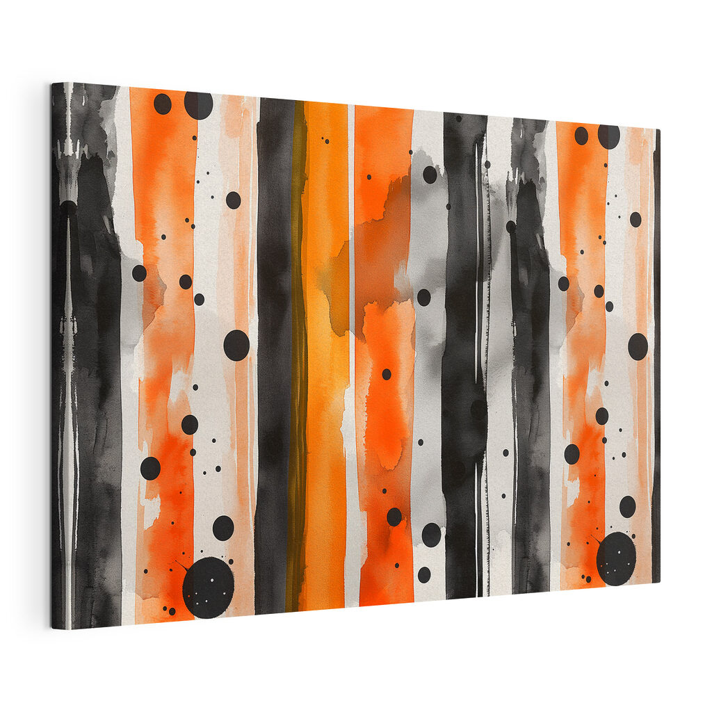 Black and orange stripes and dots