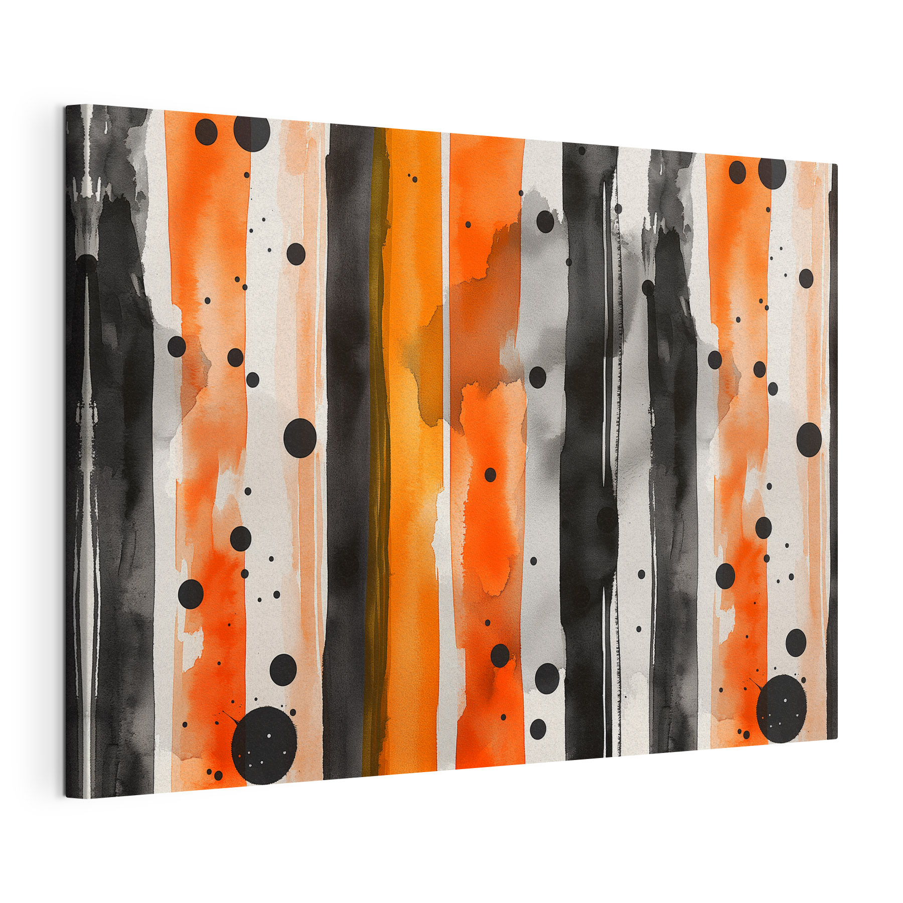 Black and orange stripes and dots