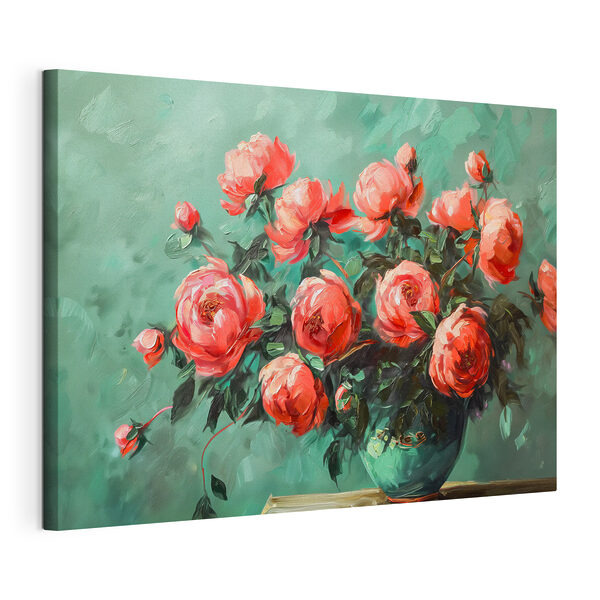 Cuadros Cuadro de flores rosas en un jarrón (SKU: s39955) Cuadros Cuadros Cuadro de flores rosas en un jarrón (SKU: s39955)