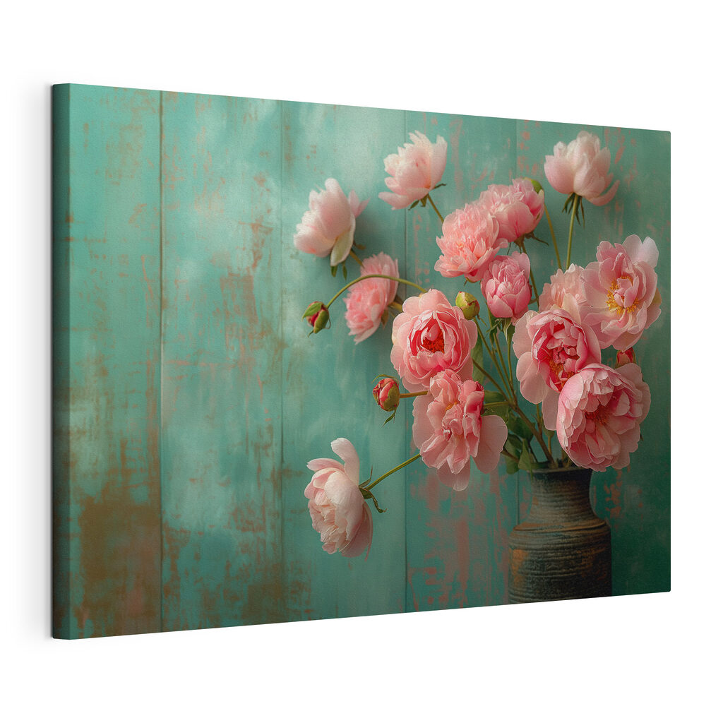 Vase of pink flowers